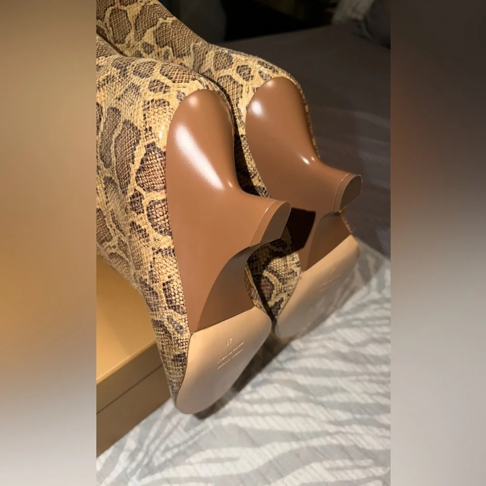 Gia Borghini Snake-Print Peep-toe wedge Boot
